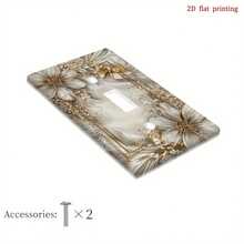 1pc Gold Flower & Bow Print Switch Panel Cover, 2D Printing On PC Material, Suitable For Bedroom/Kitchen Decoration - Multicolor - View 11