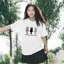 New Summer Short-Sleeved Cotton Printed Top, Stylish And Relaxed T-Shirt - White - View 1