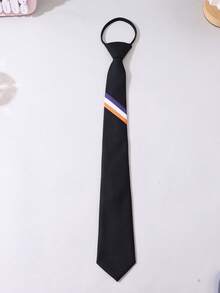 1pc Solid Striped Casual Polyester Necktie, Versatile For Work, Wedding, Interview, All Season Clip-On Design - Multicolor - View 5