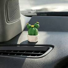 1pc Miniature Landscape Creative Elegant Fresh Small Potted Plant, DIY Car Interior Decor, Desktop Ornament, Office Workstation Computer Screen Decoration Accessory - Small Potted Plants - View 1