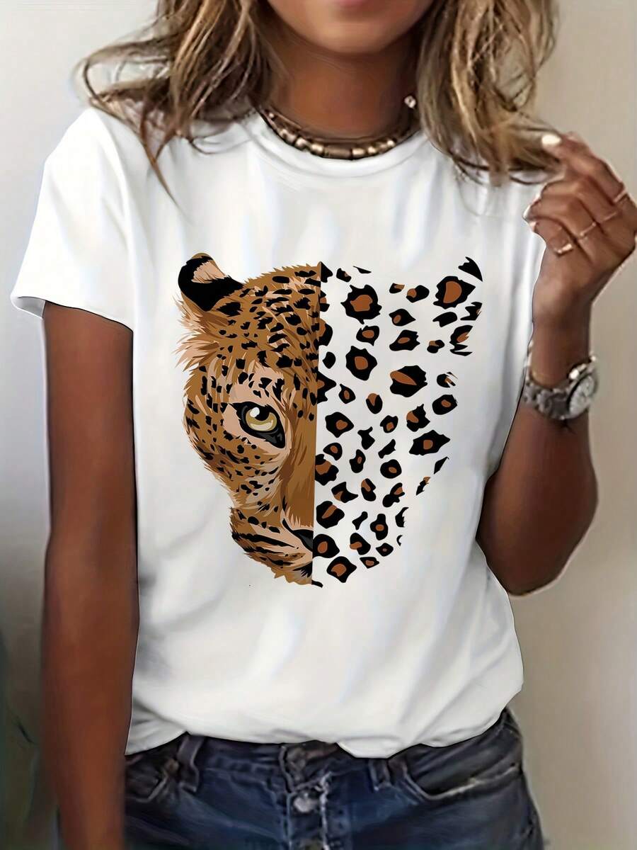 Camiseta de mujer para primavera y verano - Blanco - Ver 1