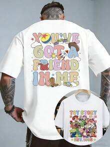 Disney Men's Casual T-Shirt, Toy Story "You've Got A Friend In Me" Print, Colorful & Youthful. - 白色 - 查看 1