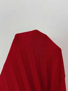 Vestido elegante y romántico de mujer con cuello en V, cintura con volantes y silueta en A - Rojo - Ver 4