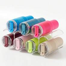 2 piezas Estante apilable para botellas de agua, soporte independiente transparente para botellas de vino, adecuado para gabinete, organizador de tumblers, caja de compartimento grande de plástico para vino, adecuado para refrigerador y bodega de vinos (Transparente - 2) - Multicolor - Ver 6