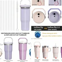 Straws ONLY Compatible With 20oz IceFlow Flip Tumbler (Old Model) - Not IceFlow 2.0 Flip 20oz - Accessories Set Includes 6 Hard Straws+ 1 Cleaning Brush - 20oz (Mẫu cũ) - Xem 1