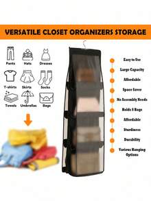 1pc 8-Pocket Hanging Wallet Organizer, Transparent Hanging Storage Bag, Space-Saving Closet Wall Organizer, Suitable For Daily Storage, RV Travel, Camping, Holidays, Perfect Home Organizer, Back To School, Graduation Essentials - Multicolor - View 10