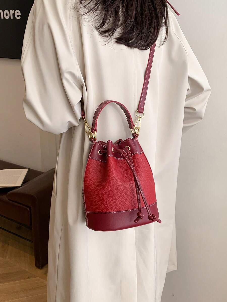 Women's Bucket Bag With Chain Shoulder Strap, Fashion
