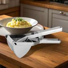 Home Kitchen Potato Masher, Multi-Function Vegetable Puree Press Tool, Effortless Potato Mash Maker - Silver - View 4
