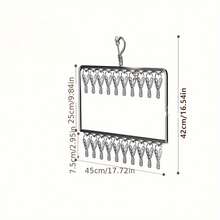 1pc Multipurpose Stainless Steel Double Layer Clips For Hats Socks Underwear Scarves, Perfect Storage Organizer For Home Dorm Closet Cabinet, Practical Clothes Hanging Rack Accessories - Silver - View 8