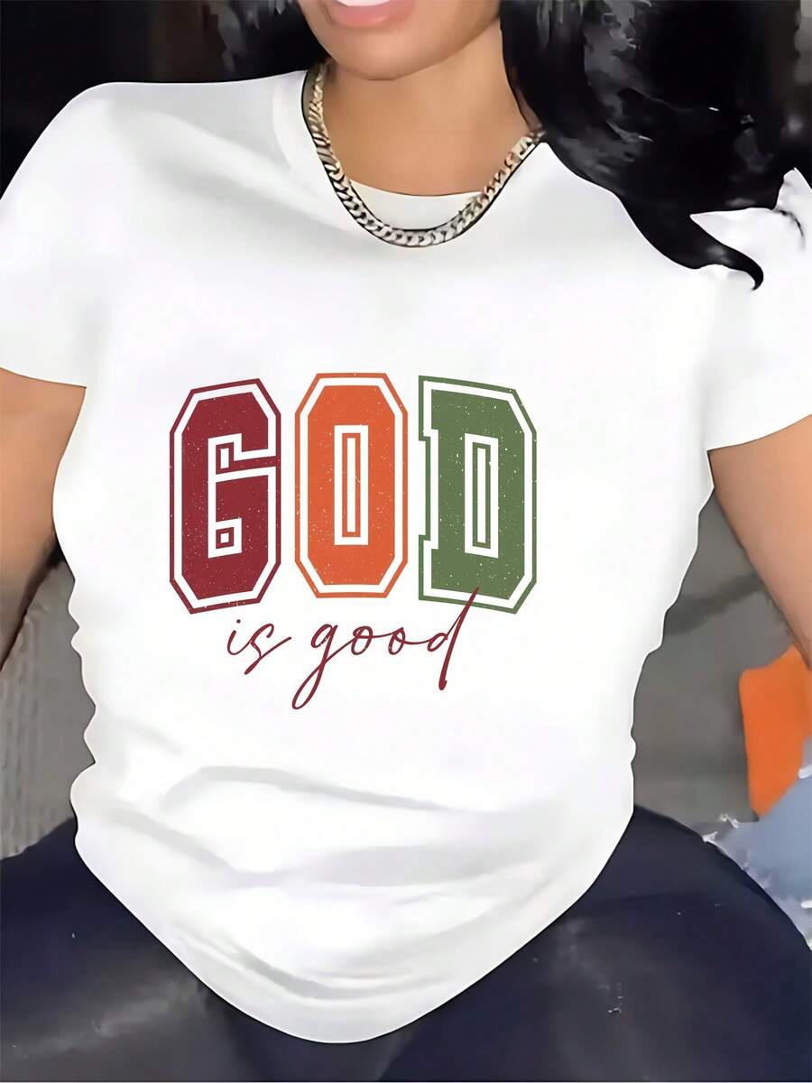 Camiseta Suave ModaModa de 180g 'God Is Good' - Perfecta para Reuniones Familiares, Eventos Religiosos y Actividades de Team Building | Regalo para el Día de Acción de Gracias o Navidad | Camiseta Ligera y Cómoda para Hombres y Mujeres - Blanco - Ver 1