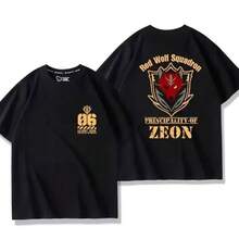 Camiseta de manga corta con diseño de Gundam - Negro - Ver 4