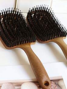 1 Lược duỗi tóc chuyên nghiệp, lược duỗi tóc lông heo rừng, làm mượt tóc xoăn, lược dành cho nam và nữ, sử dụng được cả khi tóc ướt và khô, quà tặng Giáng sinh - Nhiều màu - Xem 5