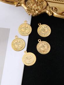1 Piece Handmade DIY Coin & Metal Plate Carved Ottoman Pattern Robe Dress Costume Accessory - Gold - View 3
