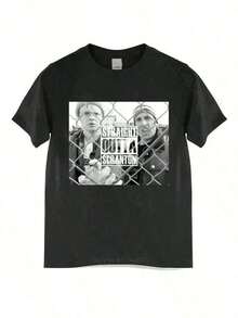 Camiseta de algodón para hombres de verano, camiseta de Scranton, The Office Dunder Mifflin Dwight, programa de televisión, camiseta casual de calle - Negro - Ver 7