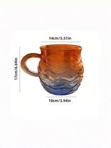 Hand-Painted Sunset Wave High Borosilicate Glass Cup, Heat-Resistant Water Bottle, American Beach Style Coffee/Milk/Tea Latte Cup, Multipurpose Office/Valentine's Day/Christmas Creative Gift - Multicolor - View 10
