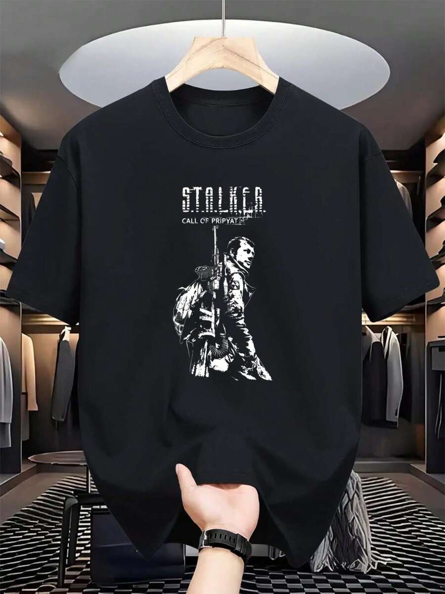 Men T-Shirts - 黑色 - 查看 1