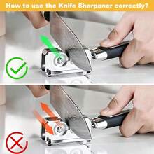 Knife Sharpener,Kitchen Knife Sharpeners,Rotating Steel Wheel Sharpening Discs,Manual Knife Sharpening Tool For Kitchen,Home - Multicolor - View 5
