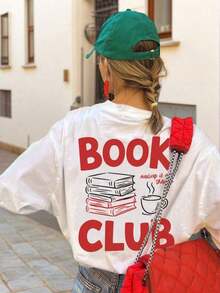 Nueva camiseta de verano de manga corta con cuello redondo, estampado de calavera de reina, teñido anudado, de moda simple y versátil, adecuada para mujeres - Blanco - Ver 8