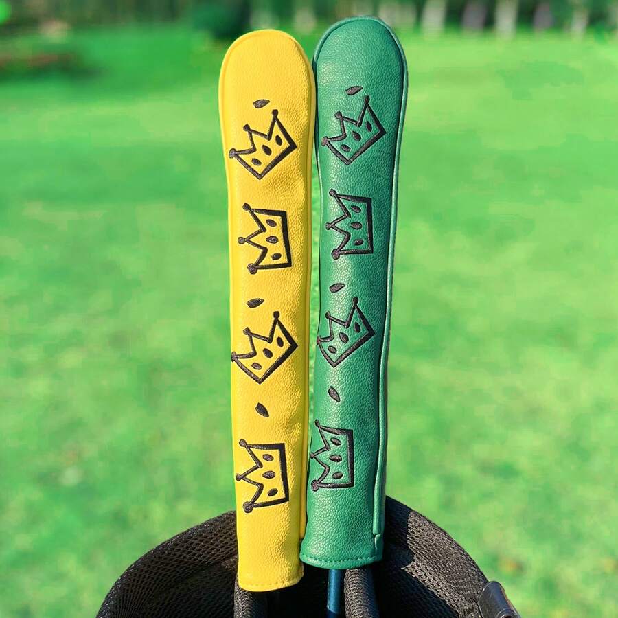 1PC Cheese Crown Style Directional Golf Club Head Cover,Fashionable Golf Direction Stick- Protective Durable Accessory For Fashion-Conscious Golfers & Gift Shoppers | Perfect For Daily Practice, Tournaments & Casual Outings - Multicolor - View 1