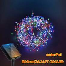 Đèn dây trang trí hình pháo hoa năng lượng mặt trời, 100/200/300 đèn LED lấp lánh, tạo không gian lãng mạn cho hàng rào sân vườn dịp Giáng sinh và Lễ tình nhân. - Đường màu xanh đậm chạy bằng năng lượng mặt trời - Xem 14