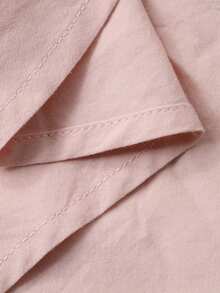 Blusa beige de manga larga con diseño de cintura ceñida, para uso casual y de oficina, estilo suelto y elegante para primavera y verano - Rosa - Ver 11