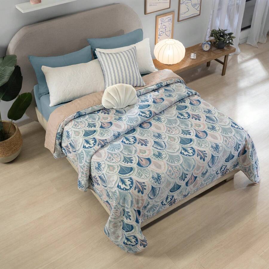 Novo Ultra Light Double Duvet Plain And Printed Vianney Various Colors Two Views Thin - 淺藍色 - 查看 1