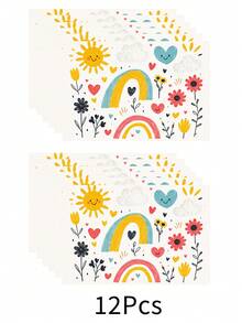 1pc Cartoon Style Linen Placemat, Breakfast Mat, Coffee Coaster, Bowl Pad, Kitchen Accessory, Easy To Clean Dining Mat, Suitable For Home, Restaurant, Dining Decor, Holiday Gift, Gift For Friends, Multi-Piece Set - Multicolor - View 21