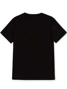Casual Short-Sleeved T-Shirt With A Round Neck And Fruit Print, Perfect For Spring And Summer, Designed For Women. Suitable As A Gift. Women's T-Shirt. Blouses > Elegant. Boho Chic. Soft, Breathable, And Comfortable Women's Top, Ideal For Spring, Summer, And Autumn, Perfect For Vacations, Travel, And Everyday Wear. - Black 1 - 查看 2