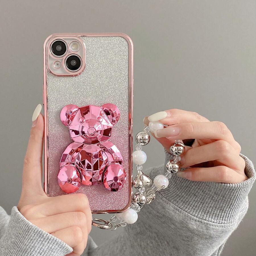 Funda de teléfono con cordón, soporte para teléfono y correa para la muñeca, compatible con iPhone 17 Pro Max, 16 Pro Max, 15 Pro Max, 14 Pro Max, 13 Pro Max, 12 Pro Max, 11 Pro Max, XS Max, 7/8 Plus, S26, 2524321u, Honor - Rosa - Ver 1