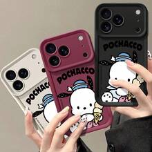 SANRIOスマホケース - サンリオスマホケース、ポチャッコのかわいいミニマリストスタイル、 17 Pro、12 Pro、14 Pro Max、16 Pro Max、Ip17、16 Plus、15 Pro Max、12 Mini、Ip16、14 Plus、15 Pro、Ip14、13 Pro Max、17 Air、12、11 Pro、13 Miniに適しています。 - 黒1 - チェックする 5
