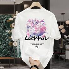 [10% Discount] Outlet Store: American Style Short Sleeve T-Shirt, Loose Fit, Round Neck 7JTO - 黑色 - 查看 7