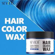 Cera para teñir el cabello, cera temporal para teñir el cabello, fácil de lavar, DIY, barro teñido, pintura de larga duración, crema para colorear, tinte para el cabello de colores - Azul - Ver 3