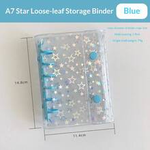 A7 Size Portable Glitter Star Transparent Binder, Transparent Binder Sticker Book, Sticker Book, Transparent Refill, Stamp Pad, Candy Drip Sticker Card, Seal, Photo Storage Bag, Photo Album, Budget Planner, Diary, Notebook, Office Supplies - A7 Star Shell - View 14