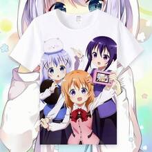 ¿Te gustaría pedir alguna mercancía de anime con temática de conejos? Camisetas de manga corta, ropa de anime de verano, estilo holgado. - Negro - Ver 6