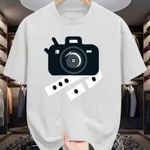 Printed T-Shirt For Men And Women - 白色 - 查看 1
