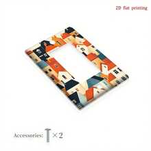1pc[2D Flat Print]Painted Glass Style Magnolia Flower Print Switch Panel PC Material Scratch-Resistant Socket Cover Plate Living Room Bedroom Bathroom Wall Soft Decor Switch Protector - C - View 15