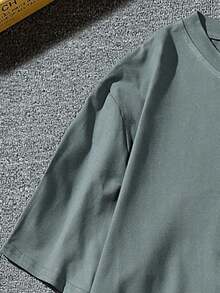 Men's Expression Print Drop Shoulder T-Shirt - 綠色的 - 查看 6
