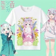 Camiseta Eromanga de la hermana Huang Man, mercancía de anime para profesores, cosplay de manga corta de Izumi Sagiri, ropa 2D, estilo japonés, transpirable. - Blanco - Ver 1