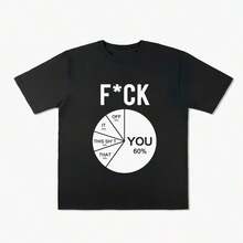 [F*CK YOU]Nueva camiseta divertida de estilo americano, de manga corta, holgada, transpirable para el verano, no se forman bolitas ni se decolora. - Negro - Ver 4
