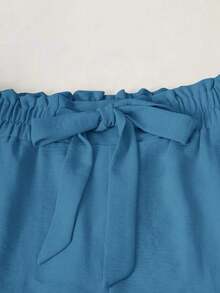 Conjunto de top de tirantes básico y pantalones de unicolor para mujeres, adecuado para uso diario - Azul 2 - Ver 4