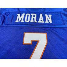 Alex Moran #7 Bluesmont Football Jersey, Finely Embroidered American Football Uniform, American Mesh Football Shirt Sports - Blue - View 5