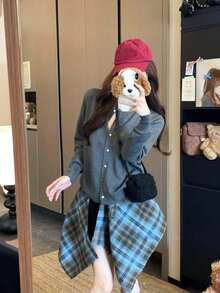1件格紋遮臀裙，時尚百褶遮臀裙，可搭配A字裙或迷你裙，裙襬遮臀，臀部遮簾 - 彩色 - 查看 8
