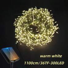Đèn dây trang trí hình pháo hoa năng lượng mặt trời, 100/200/300 đèn LED lấp lánh, tạo không gian lãng mạn cho hàng rào sân vườn dịp Giáng sinh và Lễ tình nhân. - Đường màu xanh đậm chạy bằng năng lượng mặt trời - Xem 18
