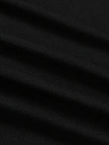 Camiseta manga corta cuello redondo 100% algodón, estampado trendy, tejido ligero y ventilado, estilo moda casual, apta para vida diaria, salidas informales y citas en primavera, verano y otoño - Negro - Ver 4