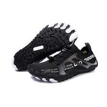 1 Pair Women's Versatile Black Water Shoes, Non-Slip Outdoor Beach Barefoot Shoes, Letter Pattern, Breathable Upper, Suitable For Swimming Pool, Surfing, Boating, Fishing, Beach Vacation, Gym - Black - View 12