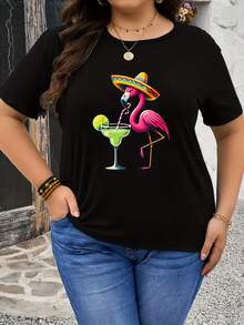 Ropa de Mujer, Calzado y Joyería > Moda Femenina > Ropa de Mujer Tallas Grandes > Prendas Listas para Usar > Blusas Tallas Grandes > Camisetas Tallas Grandes para Mujer - Negro - Ver 1