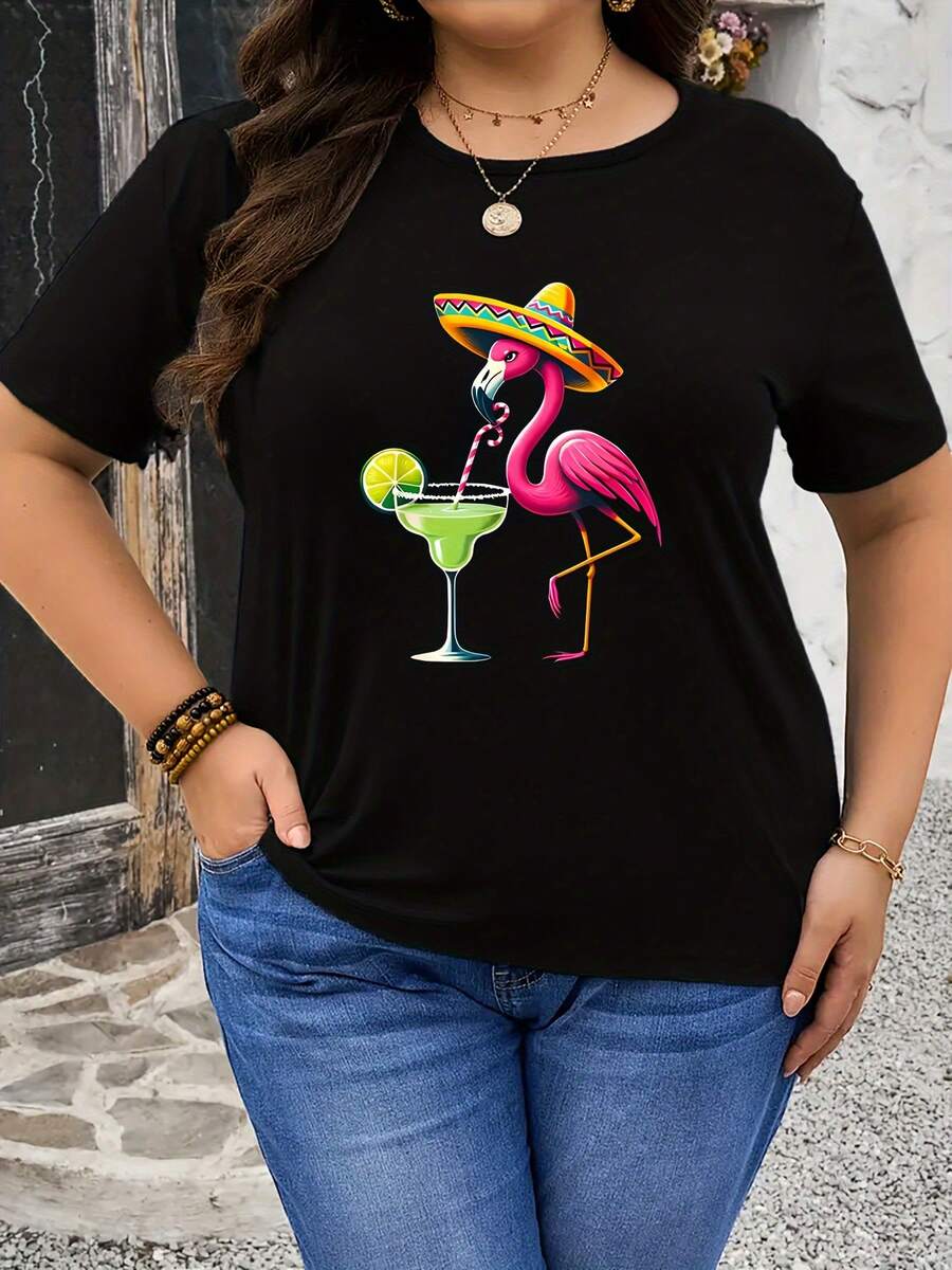 Ropa de Mujer, Calzado y Joyería > Moda Femenina > Ropa de Mujer Tallas Grandes > Prendas Listas para Usar > Blusas Tallas Grandes > Camisetas Tallas Grandes para Mujer - Negro - Ver 1