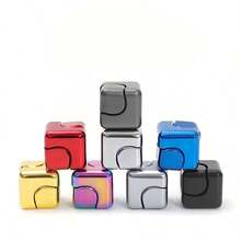 1/4PCS High-Quality Metal Rotating Magic Cube - Silent Mechanism, 3-In-1 Entertainment Design, Fully Enclosed Desktop Toy, Can Be Used For Fine Motor Skill Training, Concentration, And Relaxation. - Multicolor - View 7