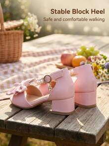 1 Pair 2026 New Girls' Sandals, Open Toe Design, Sweet Princess Style, Suitable For Daily/Formal Occasions/Outdoor Use - Pink - View 7