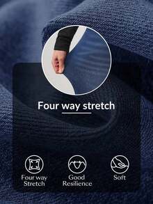 Jeans rectos de cintura alta lavados de estilo casual para mujer - Azul - Ver 7